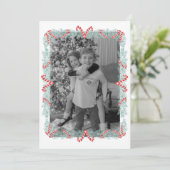 Waterverf Candy Cane Garland Lijst Kerst Feestdagenkaart (Staand voorkant)