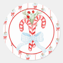 Waterverf Candy Cane Kerst sticker