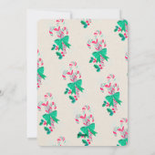 Waterverf Candy Cane One Foto Feestdagenkaart (Achterkant)