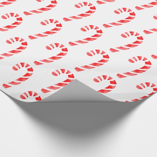 Waterverf Candy Cane Pattern 2 Cadeaupapier (Hoek)