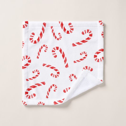 Waterverf Candy Cane Pattern Bad Handdoek (Wasdoekje)