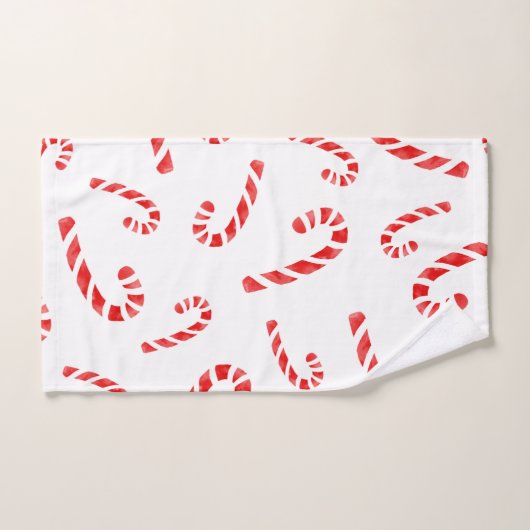 Waterverf Candy Cane Pattern Bad Handdoek (Handdoek)