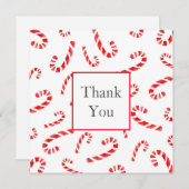 Waterverf Candy Cane Pattern Bedankkaart (Voorkant / Achterkant)