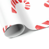 Waterverf Candy Cane Pattern Cadeaupapier (Rol Hoek)