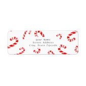 Waterverf Candy Cane Pattern Etiket (Voorkant)