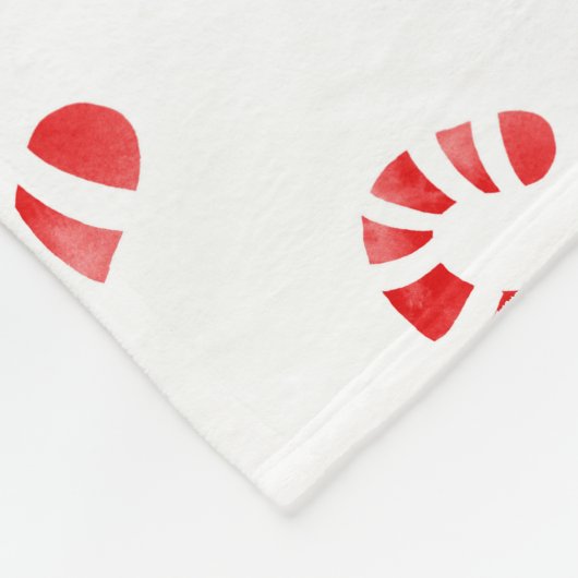 Waterverf Candy Cane Pattern Fleece Deken (Hoek)