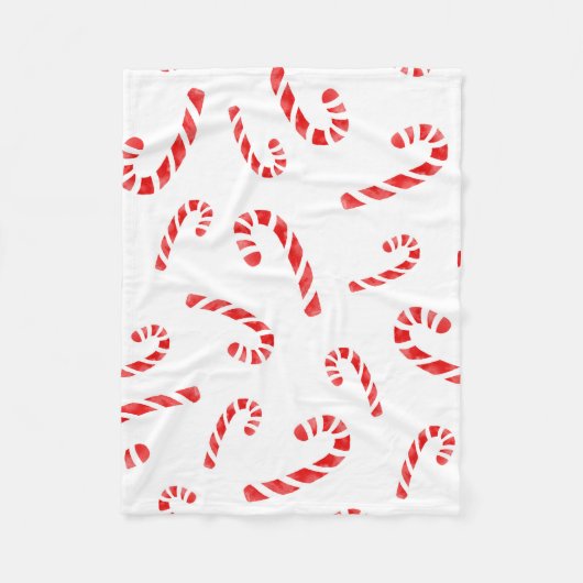 Waterverf Candy Cane Pattern Fleece Deken (Voorkant)