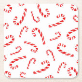 Waterverf Candy Cane Pattern Kartonnen Onderzetters (Voorkant)