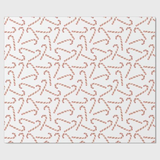 Waterverf Candy Cane Pattern Kerstmis Cadeaupapier (Vlak)