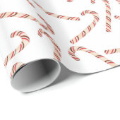 Waterverf Candy Cane Pattern Kerstmis Cadeaupapier (Rol Hoek)