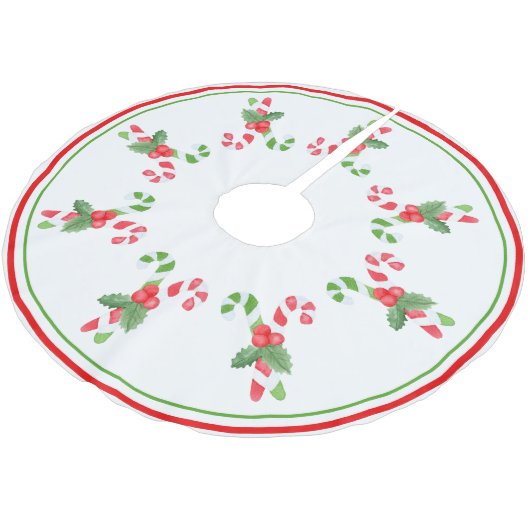 Waterverf Candy Cane Pattern - Kerstmis Kerstboom Rok (Gekanteld)