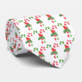 Waterverf Candy Cane Pattern - Kerstmis Stropdas (Opgerold)