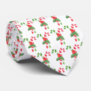Waterverf Candy Cane Pattern - Kerstmis Stropdas