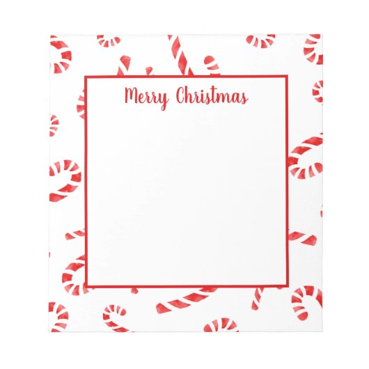 Waterverf Candy Cane Pattern Notitieblok (Voorkant)
