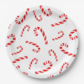 Waterverf Candy Cane Pattern Papieren Bordje (Voorkant)