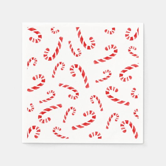 Waterverf Candy Cane Pattern Servet (Voorkant)