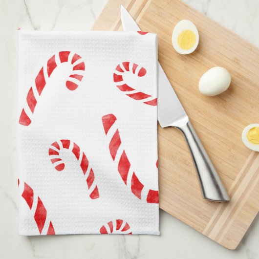 Waterverf Candy Cane Pattern Theedoek (Quarter Fold)