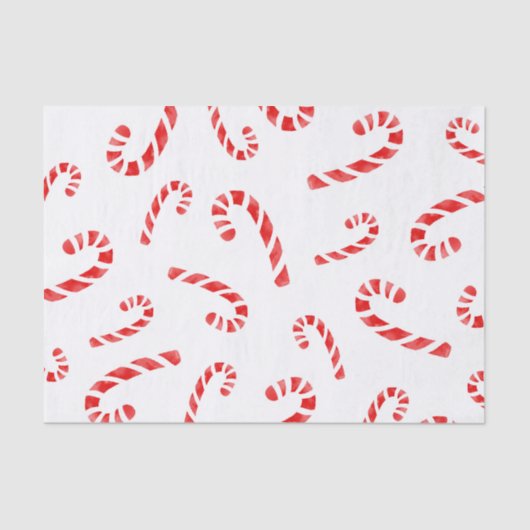 Waterverf Candy Cane Pattern Tissuepapier (Voorkant)