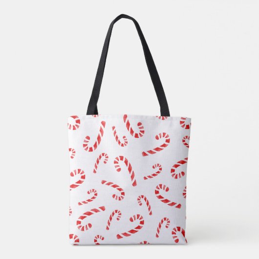 Waterverf Candy Cane Pattern Tote Bag (Achterkant)