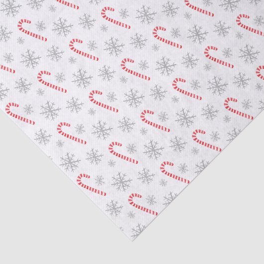 Waterverf Candy Cane Snowflake Kerstmis Tissuepapier (Detail)