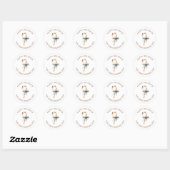 Waterverf Candy Cane Vakantie Groeten Ronde Sticker (Vel)