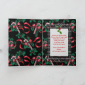 Waterverf Candy Canes Feestdagen Kaart (Binnen)