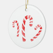 Waterverf Candy Canes Keramisch Ornament (Links)