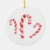 Waterverf Candy Canes Keramisch Ornament (Achterkant)