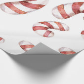 Waterverf Candy Canes kerst Cadeaupapier (Hoek)