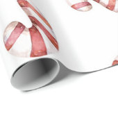 Waterverf Candy Canes kerst Cadeaupapier (Rol Hoek)