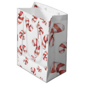 Waterverf Candy Canes kerst Medium Cadeauzakje (Voorkant Gekanteld)