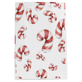 Waterverf Candy Canes kerst Medium Cadeauzakje