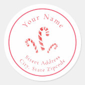 Waterverf Candy Canes Label (Voorkant)