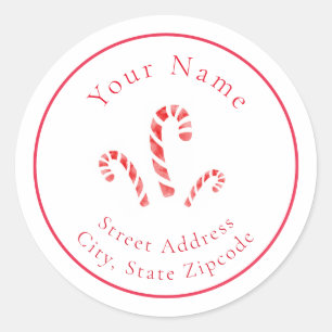 Waterverf Candy Canes Label