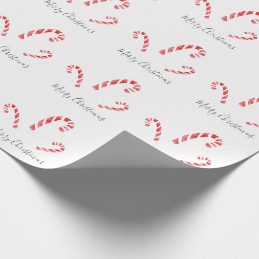 Waterverf Candy Canes Pattern Cadeaupapier (Hoek)