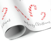 Waterverf Candy Canes Pattern Cadeaupapier (Rol Hoek)
