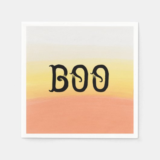 Waterverf Candy Corn Halloween Boo Servet (Voorkant)
