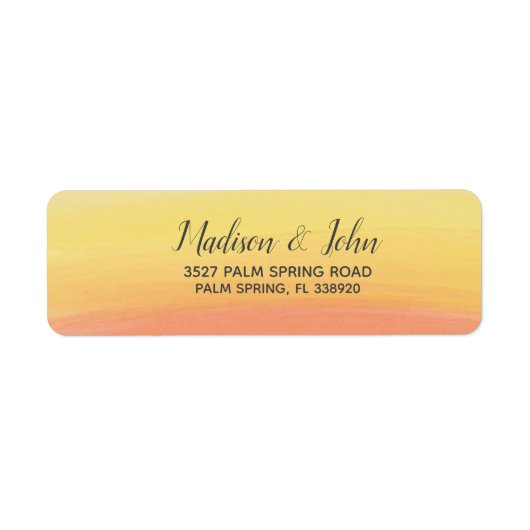 Waterverf Candy Corn Halloween Bruiloft Etiket (Voorkant)