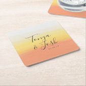 Waterverf Candy Corn Halloween Bruiloft Kartonnen Onderzetters (Schuin)