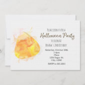 Waterverf Candy Corn Halloween Feestuitnodigingen Kaart (Voorkant)