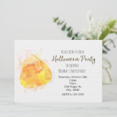 Waterverf Candy Corn Halloween Feestuitnodigingen Kaart (Staand voorkant)