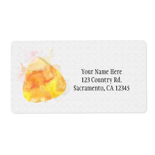 Waterverf Candy Corn Halloween Party Invitation Etiket (Voorkant)