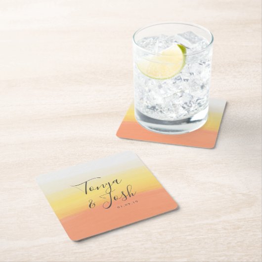 Waterverf Candy Corn Halloween Wedding Kartonnen Onderzetters (Insitu)