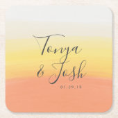 Waterverf Candy Corn Halloween Wedding Kartonnen Onderzetters (Voorkant)