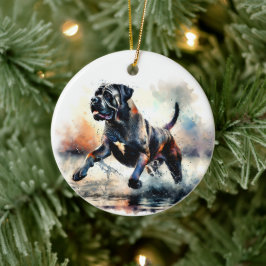 Waterverf Cane Corso hond Keramisch Ornament
