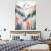 Waterverf canvas | Abstracte Bergen Bomen Muur (Insitu (Slaapkamer))