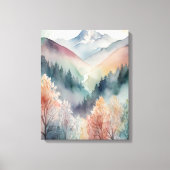 Waterverf canvas | Abstracte Bergen Bomen Muur Afdruk (Voorkant)