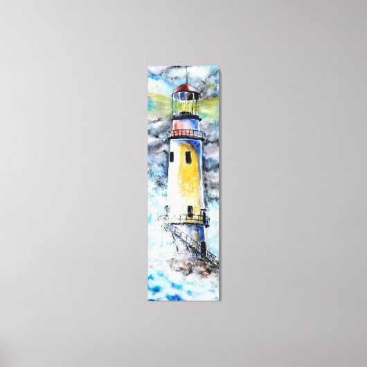 Waterverf canvas - vuurtoren - schilderen afdruk (Voorkant)