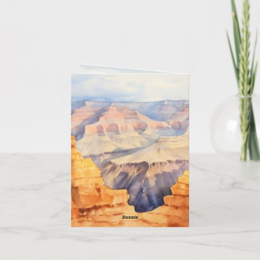 Waterverf Canyon Desert National Park bruiloft Bedankkaart (Achterkant)