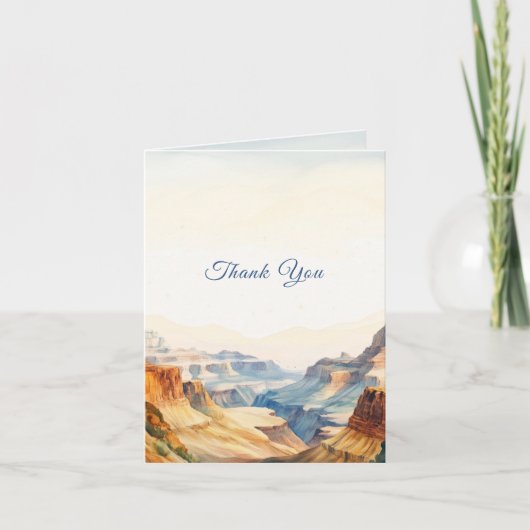 Waterverf Canyon Desert National Park bruiloft Bedankkaart (Voorkant)